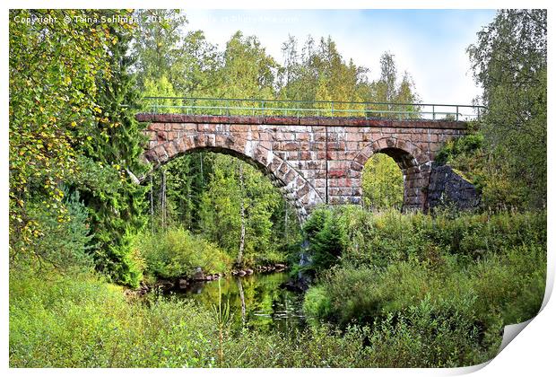 Old Railroad Bridge in Central Finland  Print by Taina Sohlman