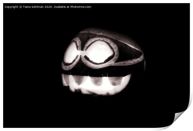 Scary Halloween Pumpkin in the Dark Night Print by Taina Sohlman