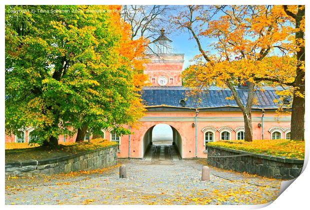 The Jetty Barracks Entrance to Suomenlinna Print by Taina Sohlman