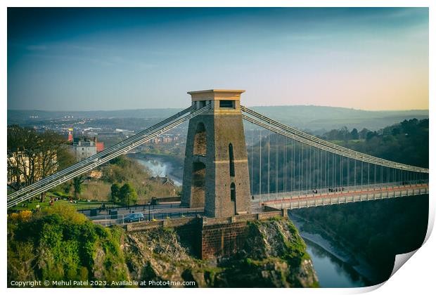 Tower of the Clifton Suspension bridge Print by Mehul Patel