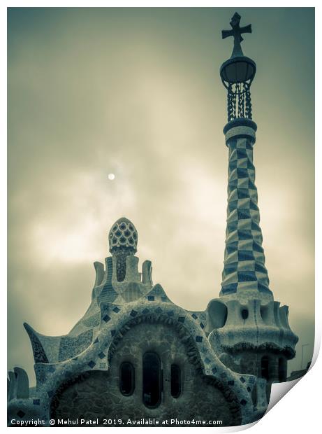 Porter's Lodge building in Parc Guell, Barcelona,  Print by Mehul Patel