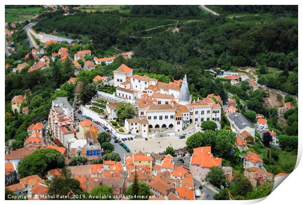 Aerial view over Sintra National Palace - Portugal Print by Mehul Patel