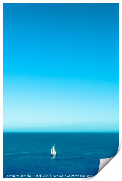 Tall ship sailing out to sea Print by Mehul Patel
