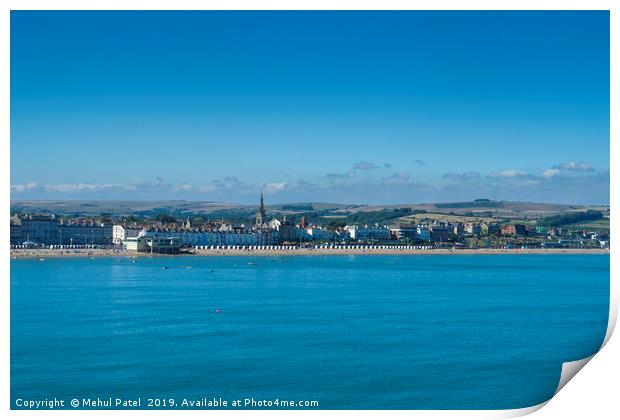 Weymouth Bay with Weymouth beach and the town  Print by Mehul Patel