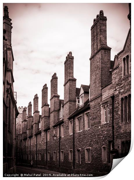 Chimney stacks and ornate gable ended dormers Print by Mehul Patel