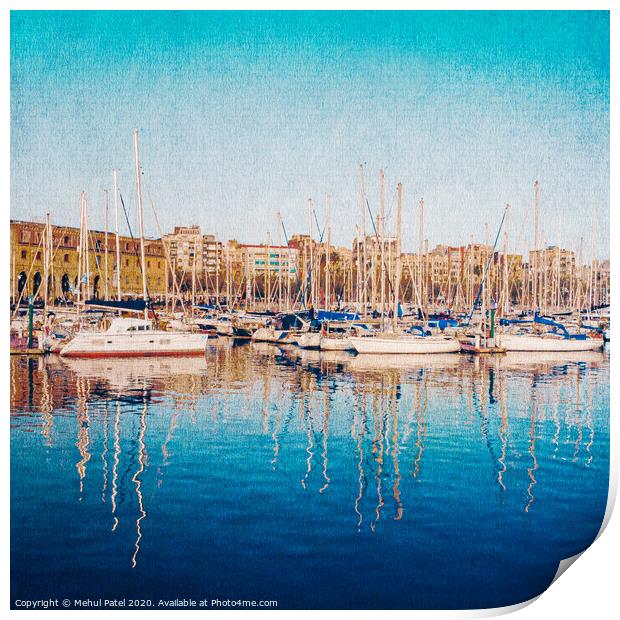 Barcelona Marina Print by Mehul Patel