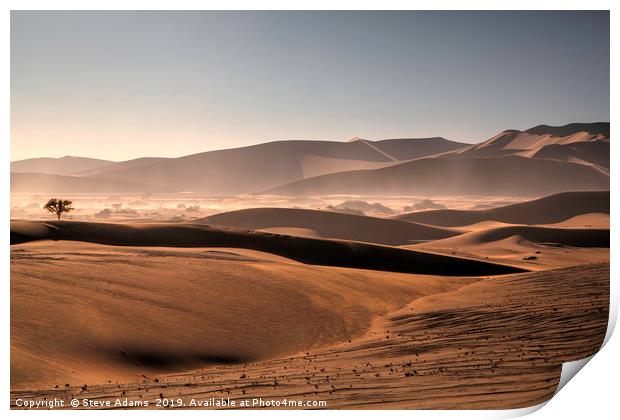 Sand Dunes of Sossusvlei, Namibia Print by Steve Adams