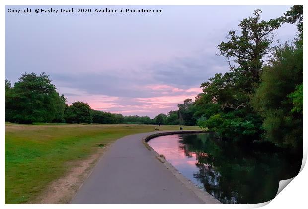 Sunset at Riverside Park Print by Hayley Jewell