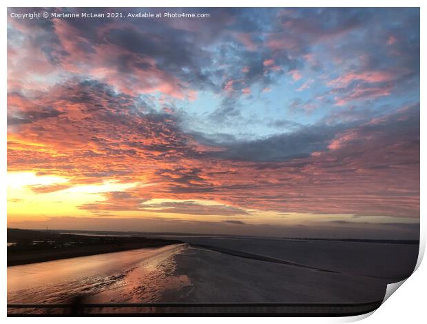 Sunset over the River Humber Print by Marianne McLean