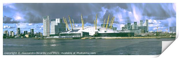 London Panorama - O2 Arena Print by Alessandro Ricardo Uva