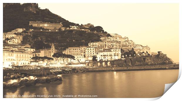 Amalfi in Black and white - Italy Print by Alessandro Ricardo Uva