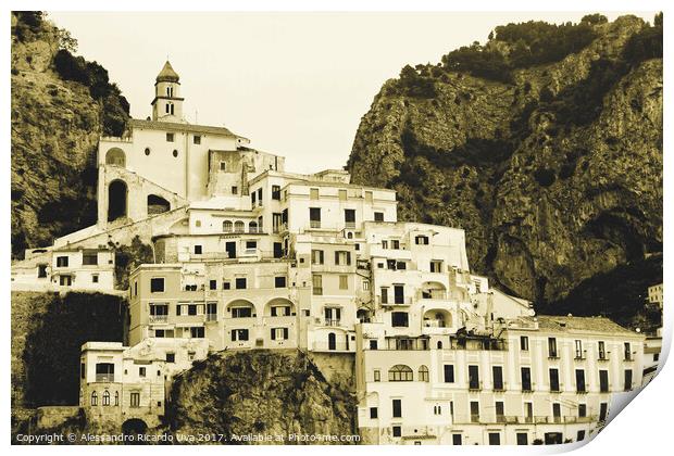 Amalfi Village - Italy Print by Alessandro Ricardo Uva