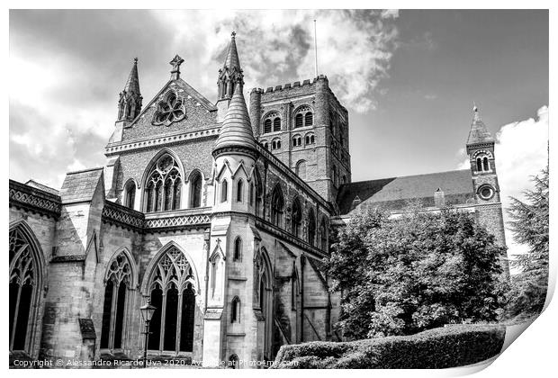 St Albans cathedral Print by Alessandro Ricardo Uva