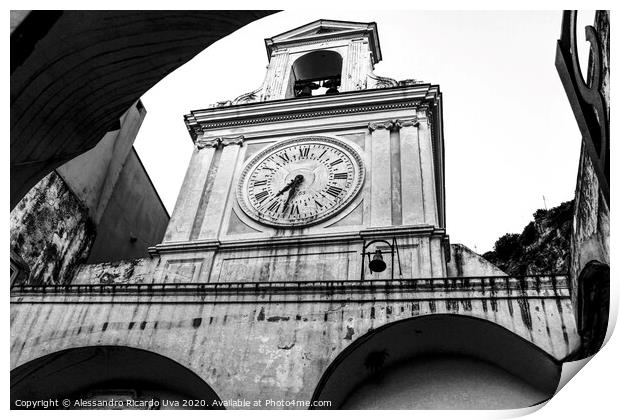 clock tower - Amalfi  Print by Alessandro Ricardo Uva