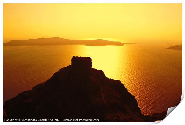 Amazing santorini sunset - Greece Print by Alessandro Ricardo Uva