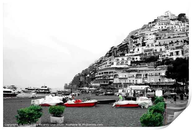 Positano city - Amalfi Coast Print by Alessandro Ricardo Uva