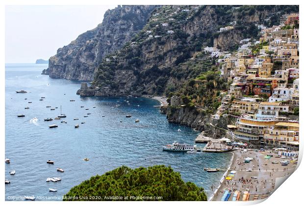 Positano beach Print by Alessandro Ricardo Uva