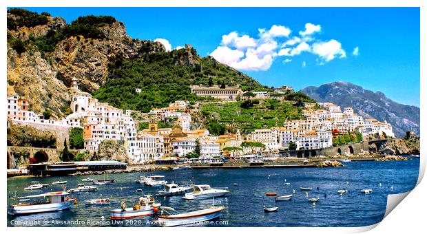 Amalfi city - Italy Print by Alessandro Ricardo Uva