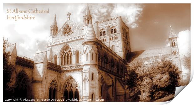 St Albans Cathedral  Print by Alessandro Ricardo Uva
