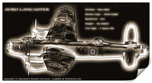 Lancaster Print by Alessandro Ricardo Uva