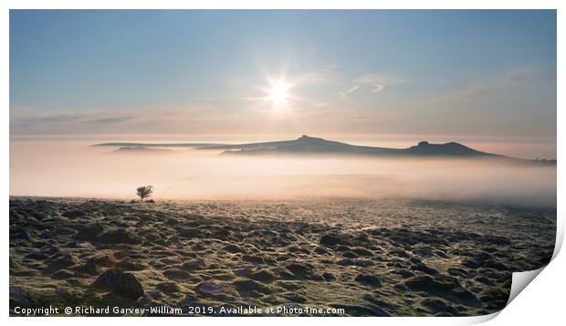 View from Top Tor to Haytor at Sunrise Print by Richard GarveyWilliams