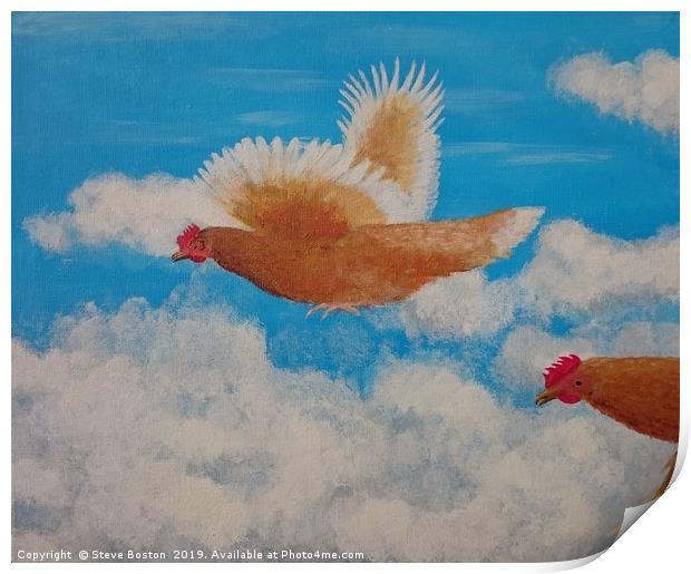Chicken Squadron Print by Steve Boston