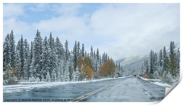 from Banff to Jasper in the Canadian Rockies Print by Brenda Belcher