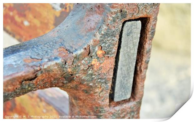 A close up of a piece of rust Print by M. J. Photography