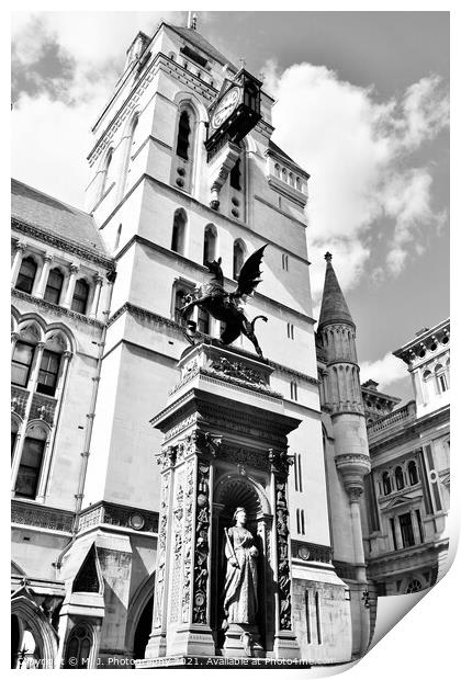 The Temple Bar dragon sculpture, City of London, by C. B. Birch. Print by M. J. Photography