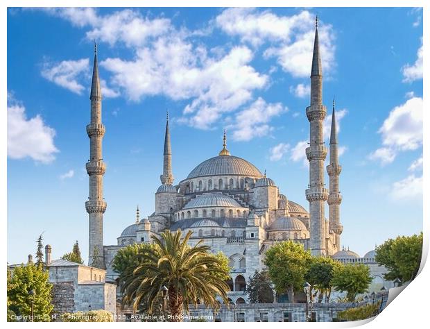 Sultan Ahmed Mosque or The Blue Mosque in Istanbul  Print by M. J. Photography