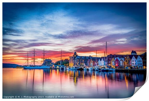 Bergen, Norway  Print by M. J. Photography
