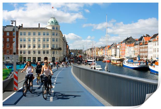 Inderhavnsbroen bridge in Copenhagen - Denmark Print by M. J. Photography