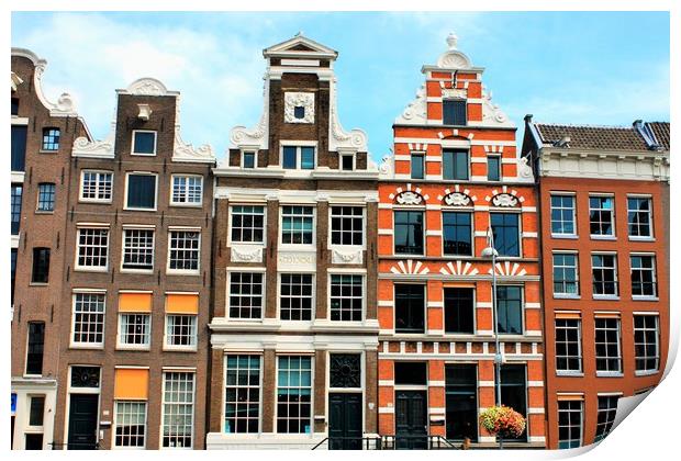 Amsterdam is a fascinating architecture mixture of Print by M. J. Photography