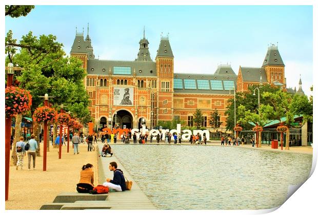 The Rijksmuseum in Amsterdam.  Print by M. J. Photography