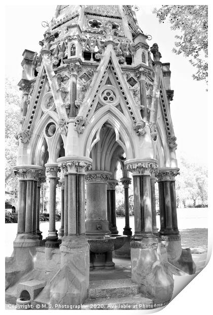 Buxton Memorial Fountain, a memorial and drinking  Print by M. J. Photography