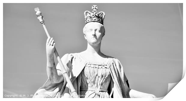 Queen Victoria Statue in Kensington Gardens, Londo Print by M. J. Photography