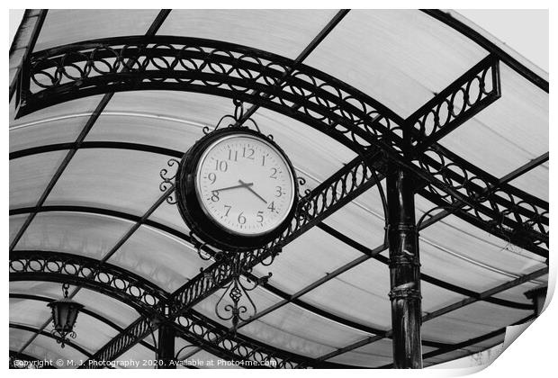 old retro clock of one central station Print by M. J. Photography