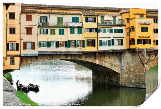 Ponte Vecchio Print by M. J. Photography