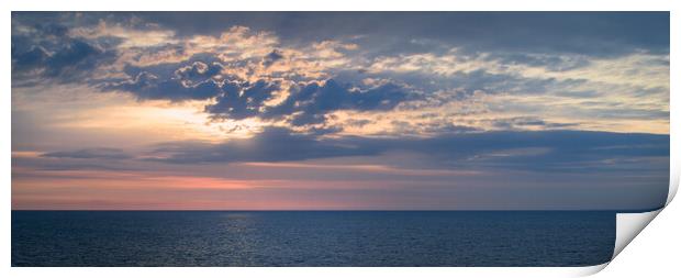 Colorful sky with clouds over the ocean Print by Wdnet Studio