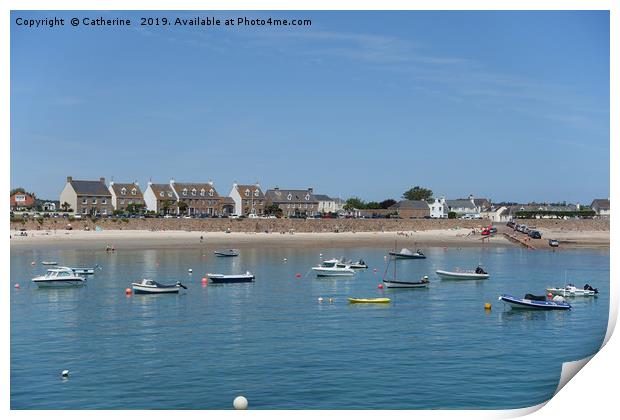 Boats in La Rocque harbour in Jersey Print by Rocklights 