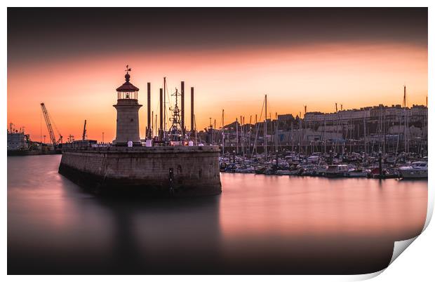 Ramsgate Lighthouse Sunset Print by Sam Bradley