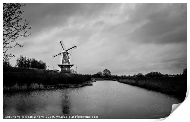 Windmill in Holland  Print by Sean Wright