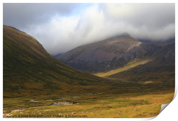 Lairig Ghru pass Print by Pawel Burdzynski