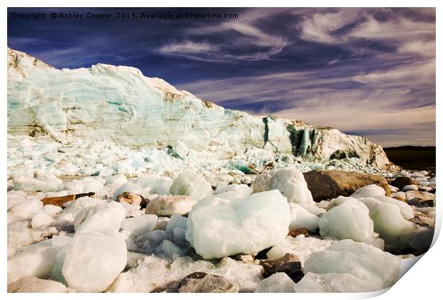 Collapsing glacier. Print by Ashley Cooper