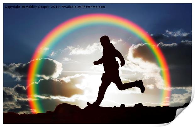 Rainbow runner. Print by Ashley Cooper