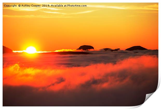 Gable sunset. Print by Ashley Cooper