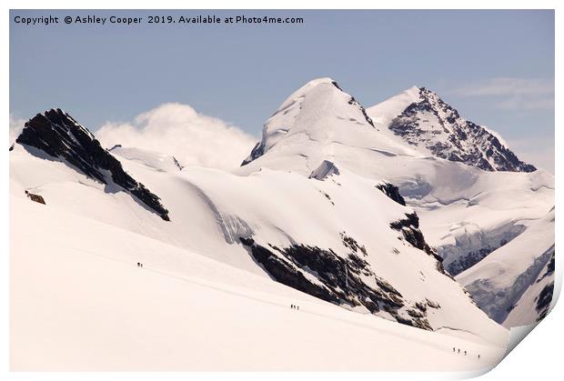 Breithorn climbers. Print by Ashley Cooper