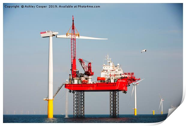 Walney offshore windfarm. Print by Ashley Cooper
