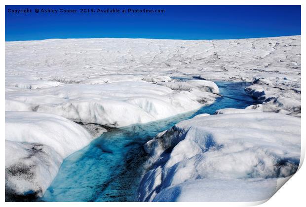 Greenland ice sheet. Print by Ashley Cooper