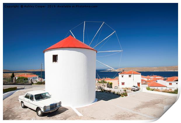Greek Windmill. Print by Ashley Cooper